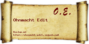 Ohnmacht Edit névjegykártya
